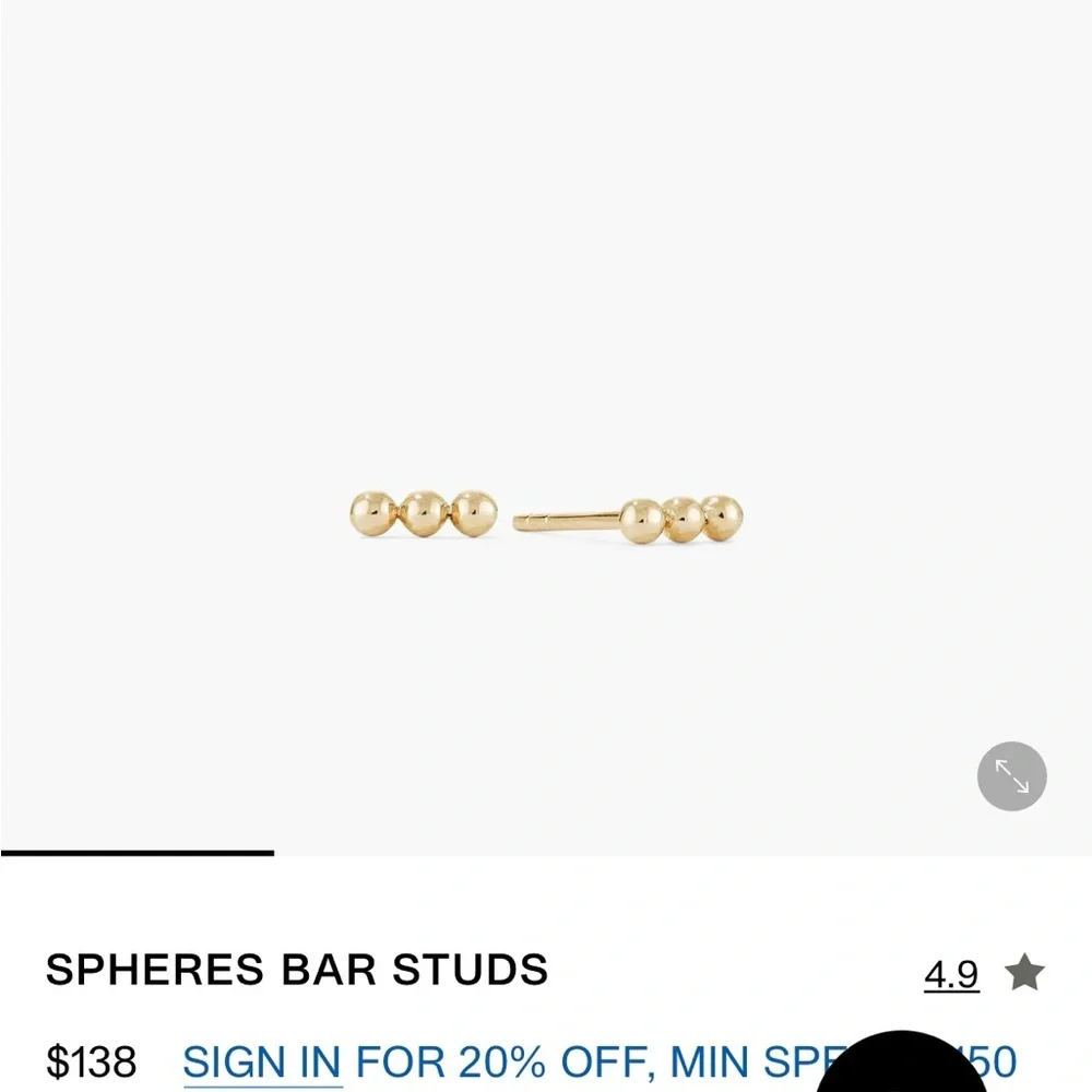 Mejuri Spheres Bar Studs (Solid Gold) - Picture 5 of 5